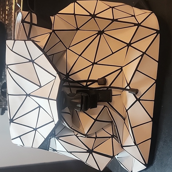 Two Bags White Drawstring Back Pack New Never used. And a black Faux ... - Picture 6 of 14